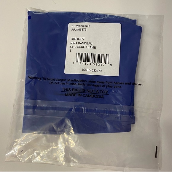 Free People Bandeau Blue Scuba Neo Nina Small - Picture 4 of 6